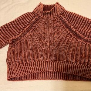 Women's Cable Knit Sweater - Rust